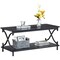 39-Inch Modern Rectangular Coffee Table with Metal Frame and Storage Shelf for Living Room